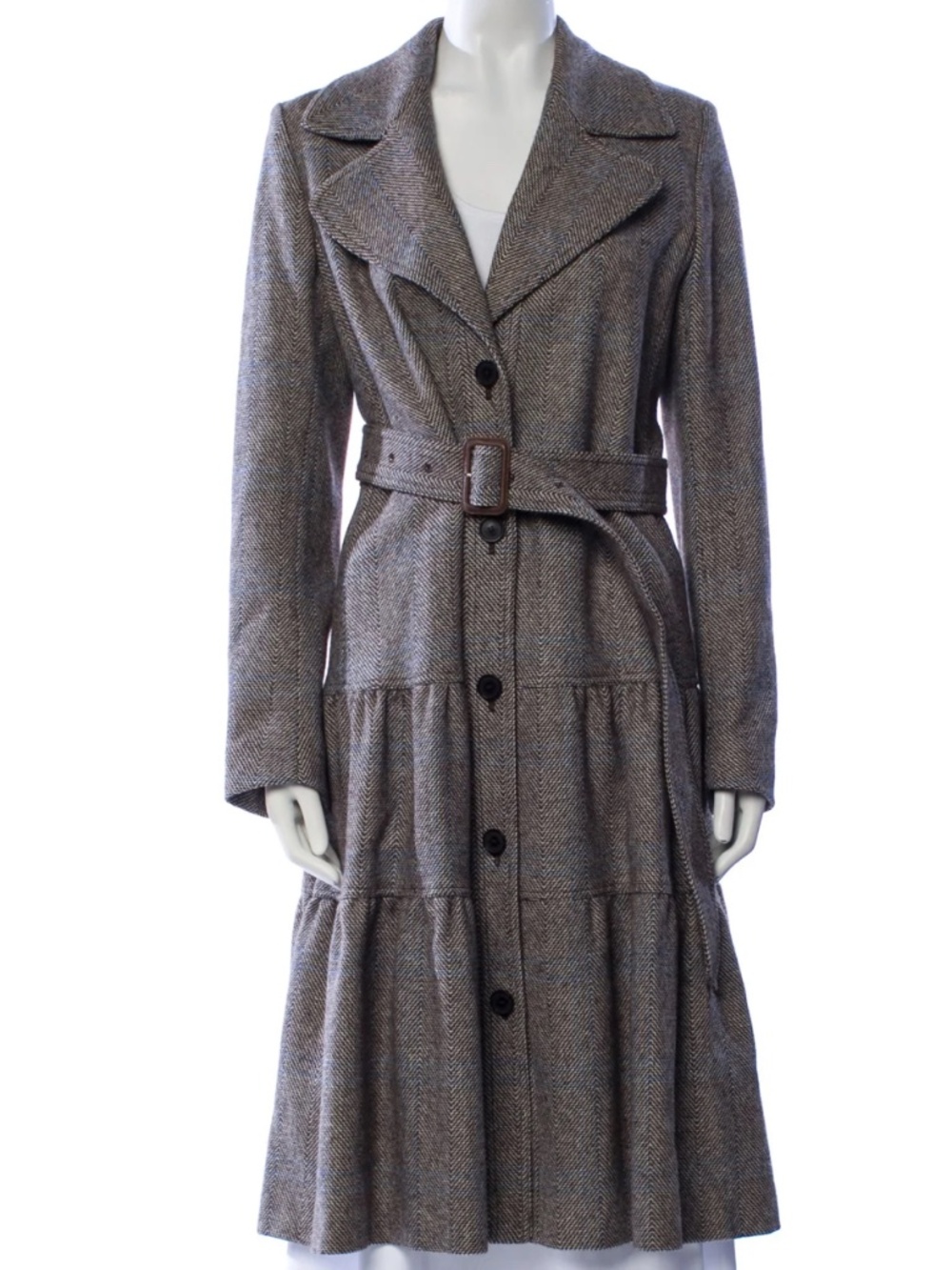 Vintage Burberry Wool Tweed Trench Coat (UK12/US10)